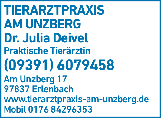 Anzeige Tierarztpraxis am Unzberg