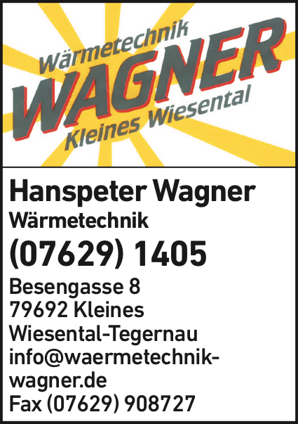 Anzeige Wagner Hans-Peter