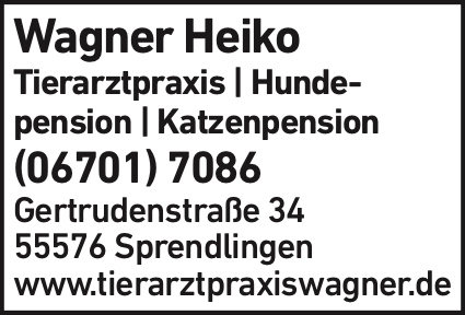 Anzeige Wagner Heiko Tierarzt