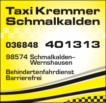 Anzeige Kremmer Hartmut Personenbeförderung, Taxi