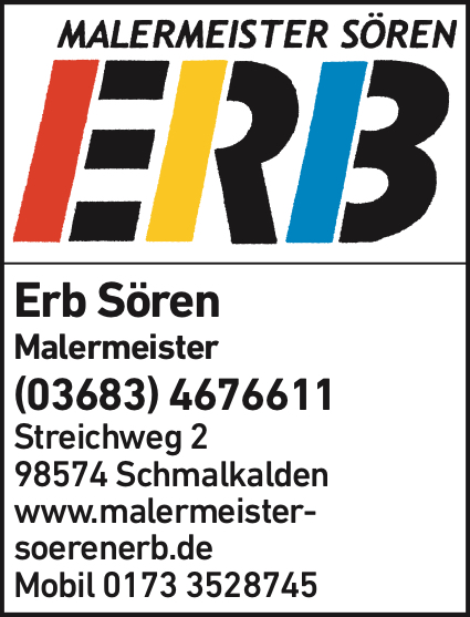 Anzeige Erb Sören Malermeister