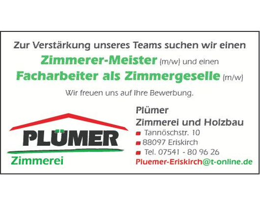 Kundenlogo von Plümer Tobias Zimmerei Holzbau