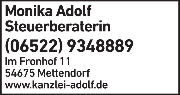 Adolf Monika Steuerberaterin In Mettendorf 0652293