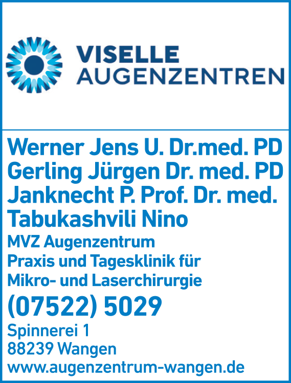 Mvz Augenzentrum Tausendfensterhaus - Augenarztpraxis Wesel VISELLE MVZ Augenzentrum Wangen GmbH in Wangen im Allgäu ⇒ in Das Örtliche