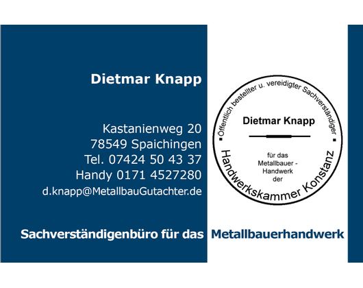 Kundenfoto 1 Knapp Dietmar öffentl. best. und vereid. Metallbau-Sachverständiger