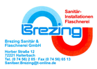 Kundenbild groß 1 Brezing Sanitär u. Flaschnerei GmbH