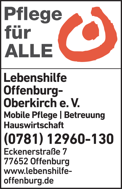 Anzeige Lebenshilfe Offenburg-Oberkirch e.V. Anzeige Lebenshilfe Offenburg-Oberkirch e.V.