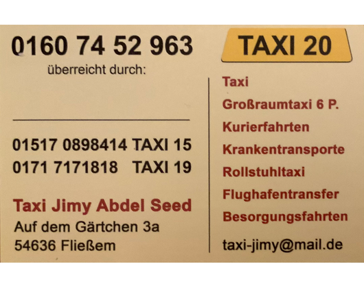 Kundenfoto 2 TAXI JIMY Taxibetrieb