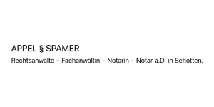 Kundenlogo von APPEL & Spamer Rechtsanwälte, Fachanwältin, Notarin, Notar a.D. Kundenlogo von APPEL & Spamer Rechtsanwälte, Fachanwältin, Notarin, Notar a.D.