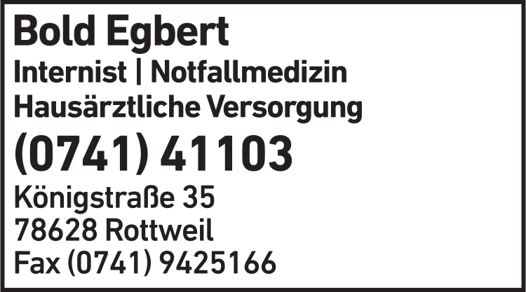 Anzeige Bold Egbert Internist Anzeige Bold Egbert Internist
